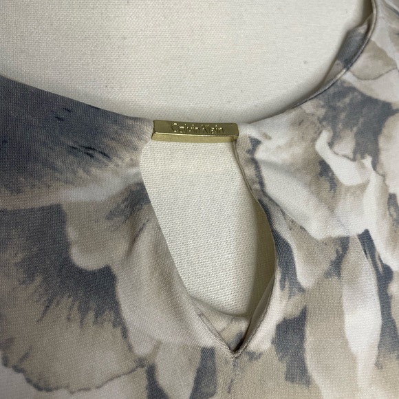 Calvin Klein Blouses M Piped Bell Short Sleeve Round Slit Hem Relax Fit - Picture 4 of 14